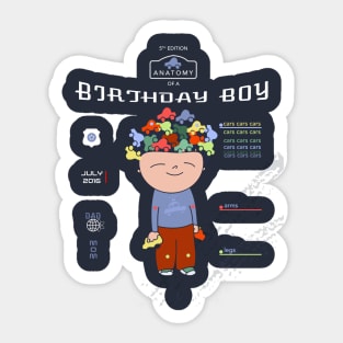 Boy Birthday T-Shirt "Anatomy of a Birthday Boy - Cars Cars Cars" Sticker